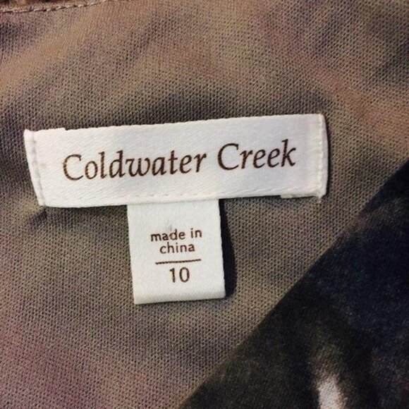 Coldwater Creek Dress Womens 10 NEW Printed Ruched Cap Sleeve Lined Fall - Picture 12 of 12